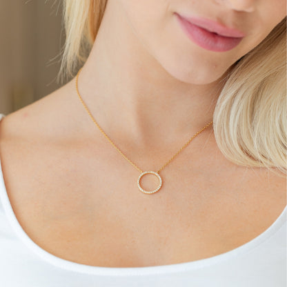 Open Pave Circle Pendant