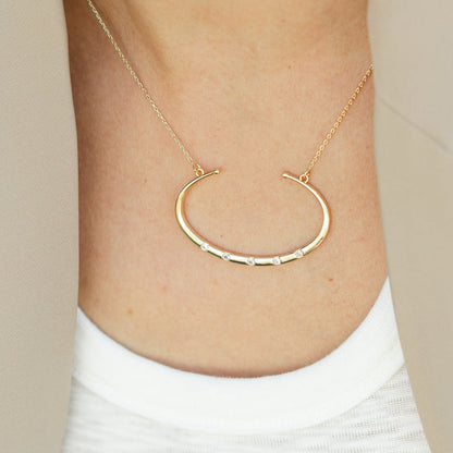 Statement Crescent Pendant Necklace