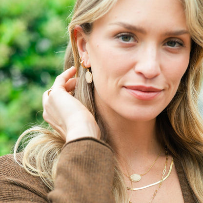 Pave Colorful Oval Earrings