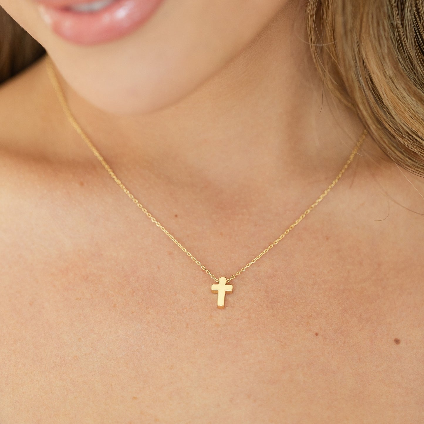 Small Simple Cross Necklace