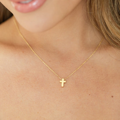 Small Simple Cross Necklace