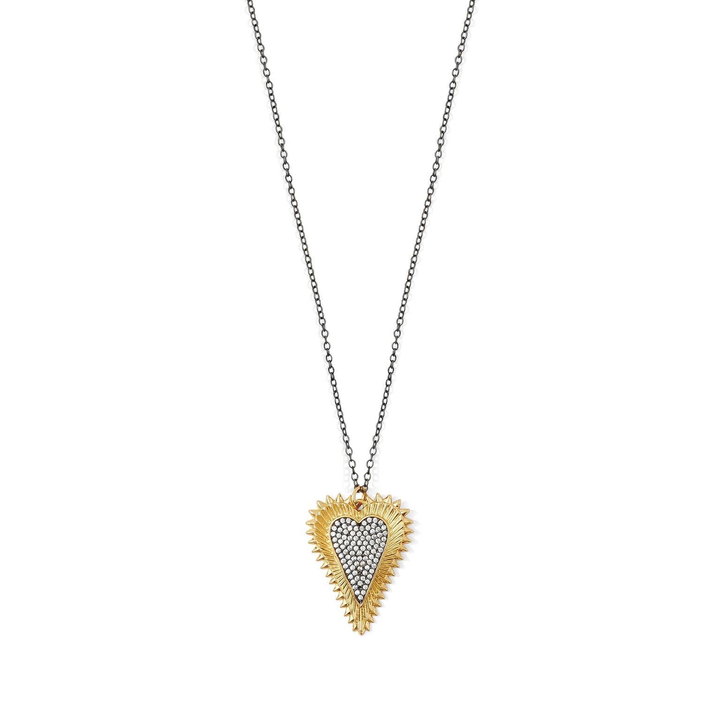 Two-Tone Pave Heart Pendant