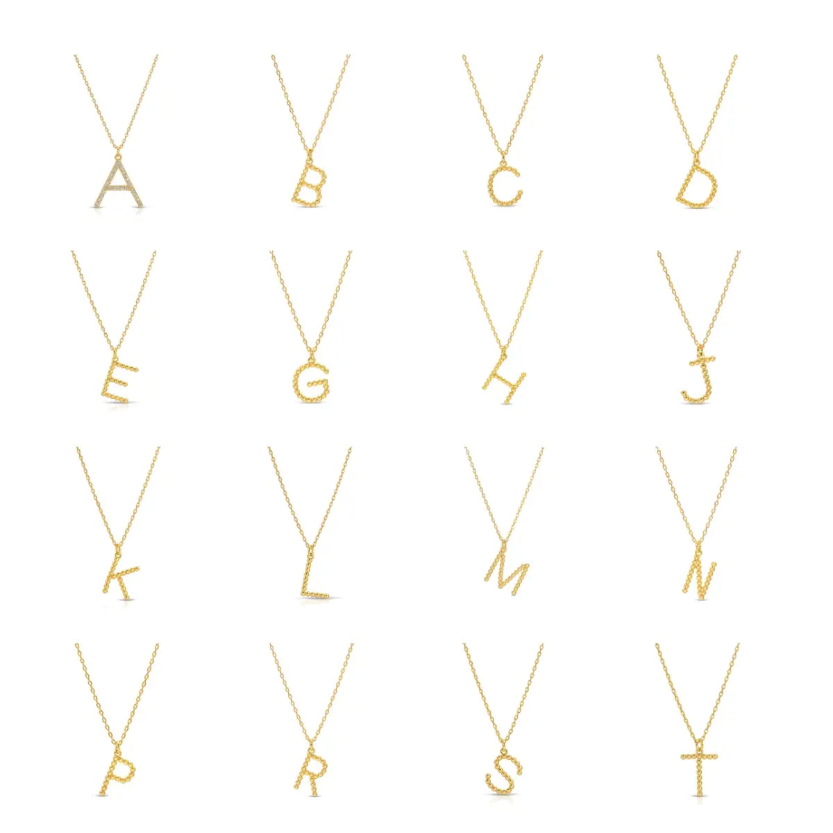 Pack/32 Delicate Initial Pendants