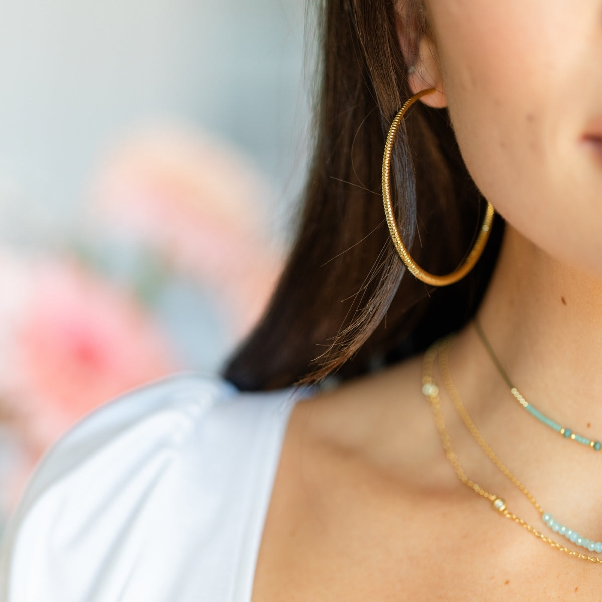Large Shimmer Latch Back Hoops