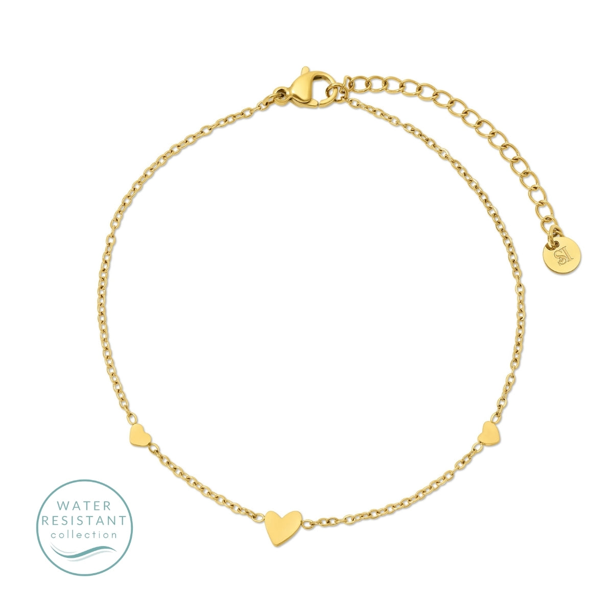 Sweetly Delicate Heart Anklet, Water Resistant