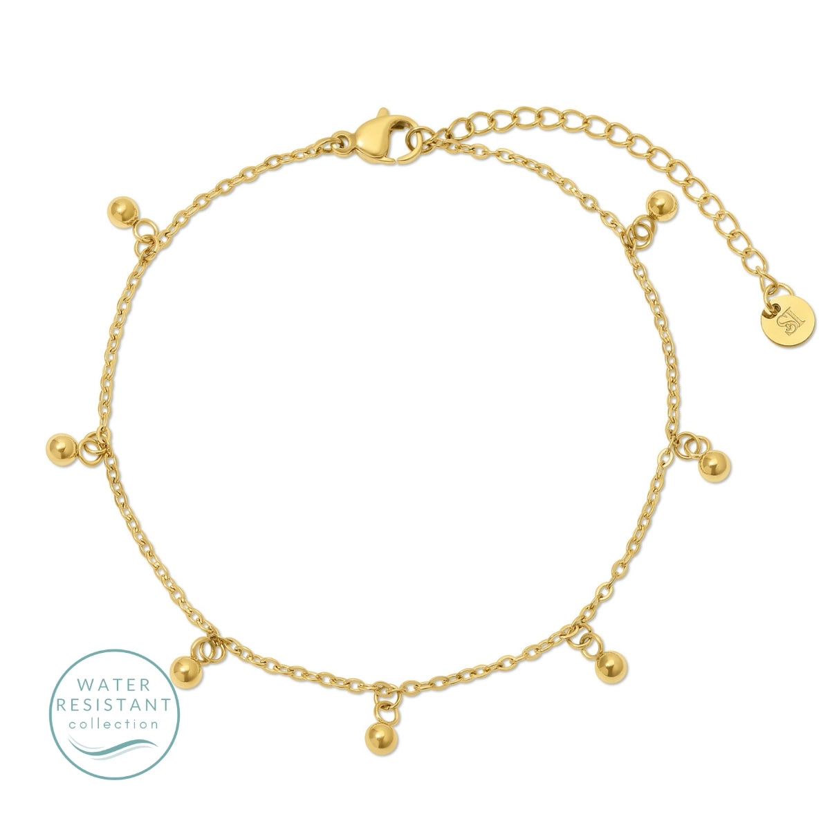 Delicate Charmed Anklet, Water Resistant