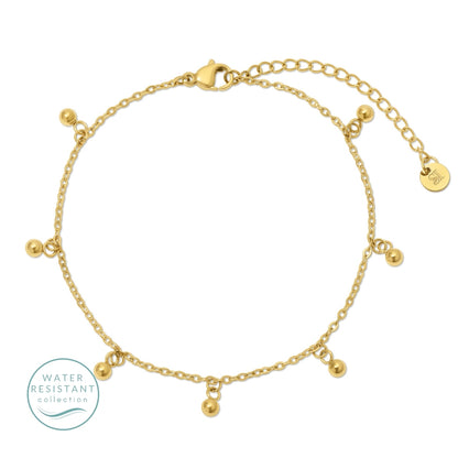 Delicate Charmed Anklet, Water Resistant