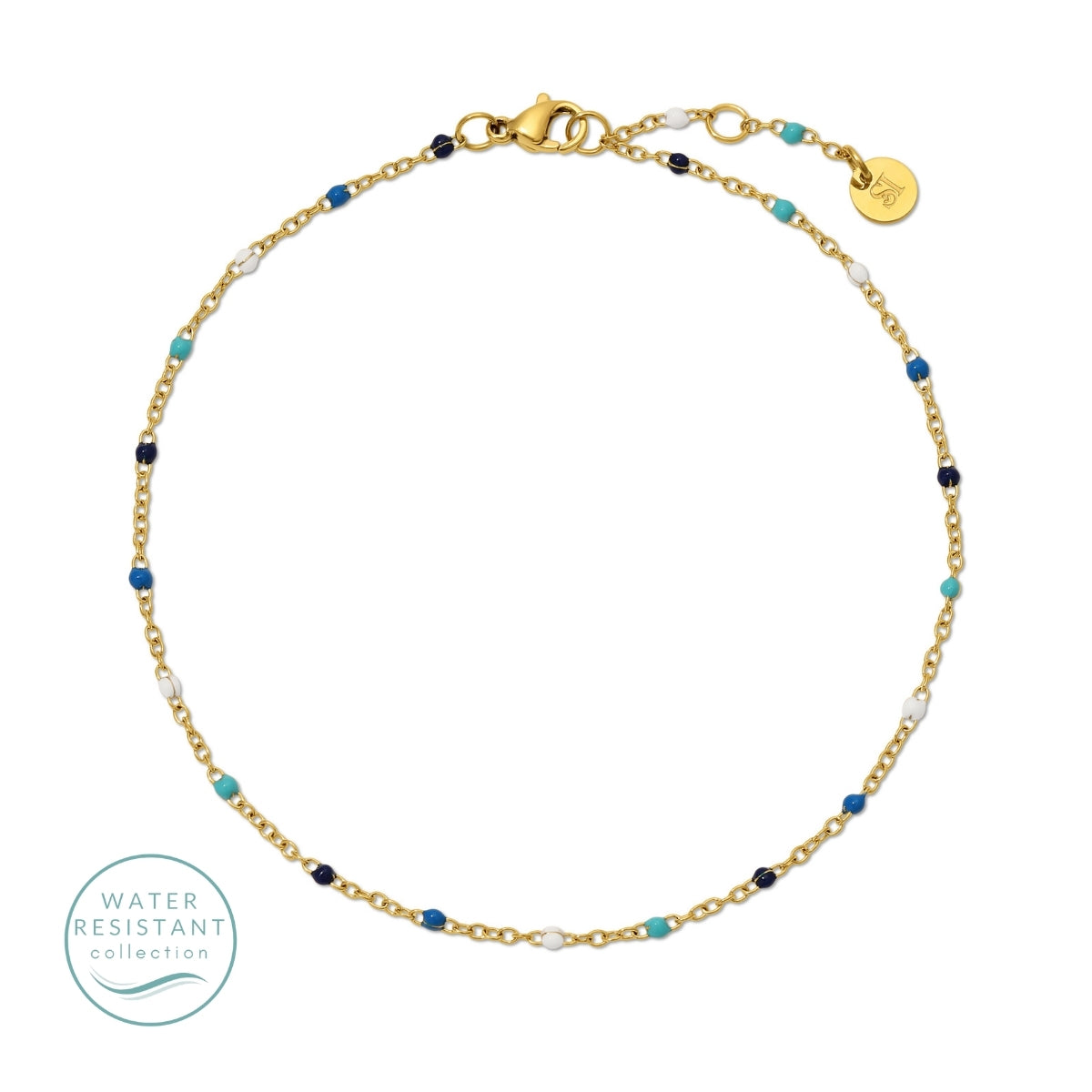 Sweetly Colored Delicate Chain Anklet, Water Resistant