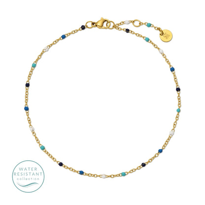 Sweetly Colored Delicate Chain Anklet, Water Resistant