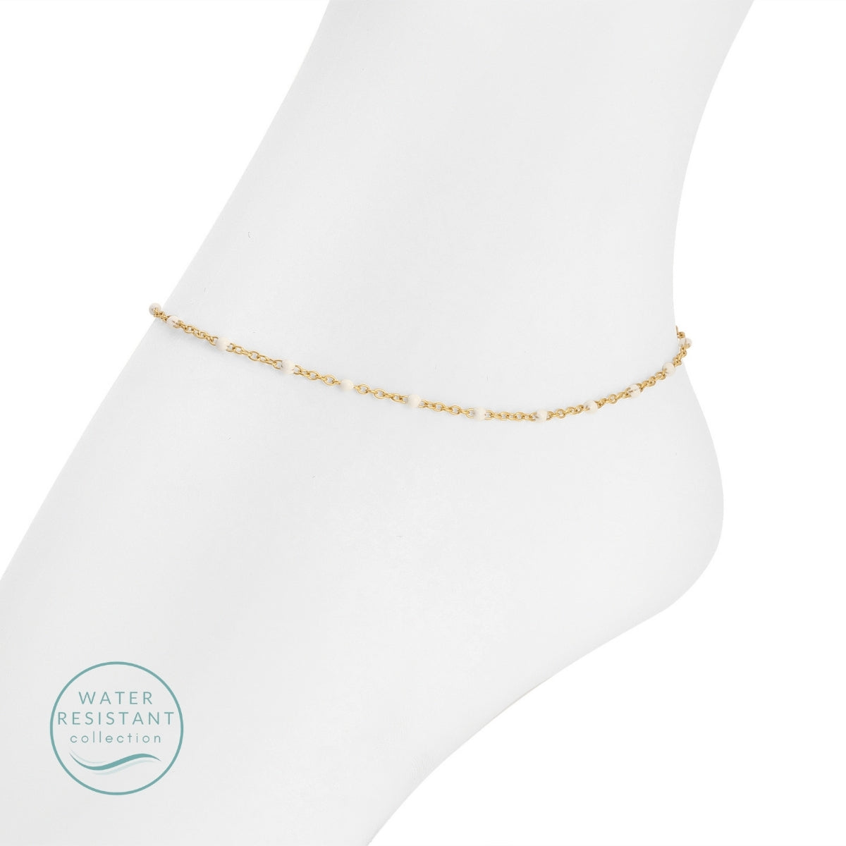 Sweetly Colored Delicate Chain Anklet, Water Resistant