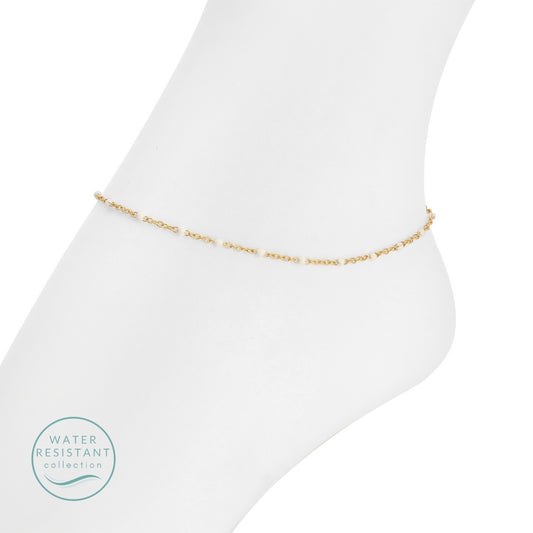 Sweetly Colored Delicate Chain Anklet, Water Resistant