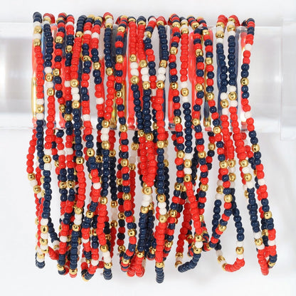 Set/24 Stretch Beaded Game Day Bracelets