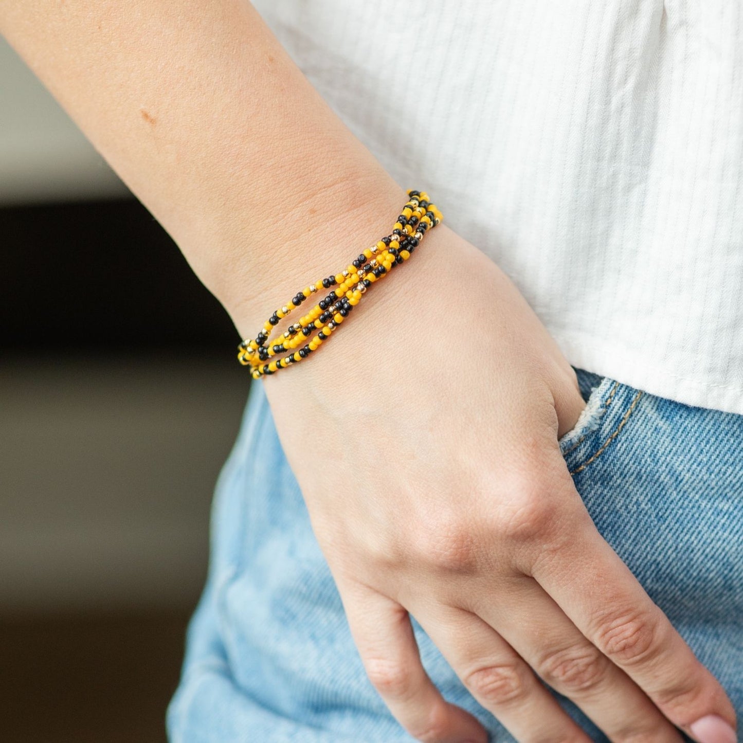 Set/24 Stretch Beaded Game Day Bracelets