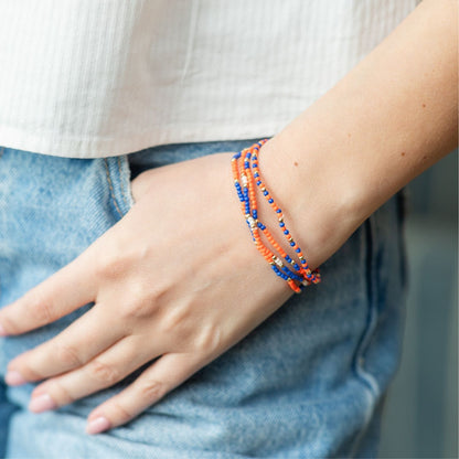 Set/24 Stretch Beaded Game Day Bracelets