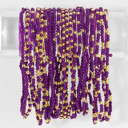 Set/24 Stretch Beaded Solid Game Day Bracelets