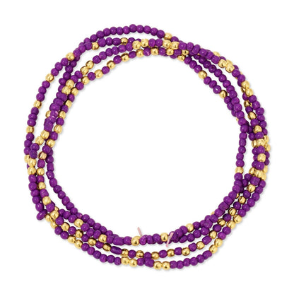 Set/24 Stretch Beaded Solid Game Day Bracelets