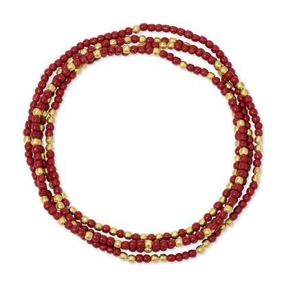 Set/24 Stretch Beaded Solid Game Day Bracelets