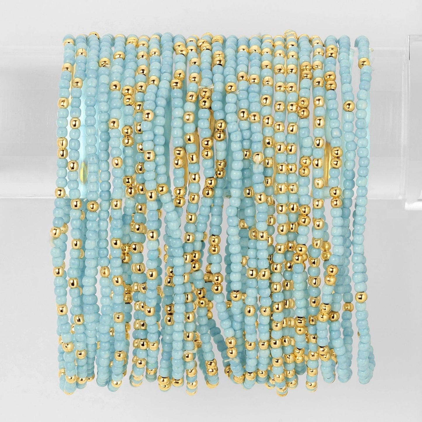 Set/24 Solid Color 2mm Seed Bead Bracelets