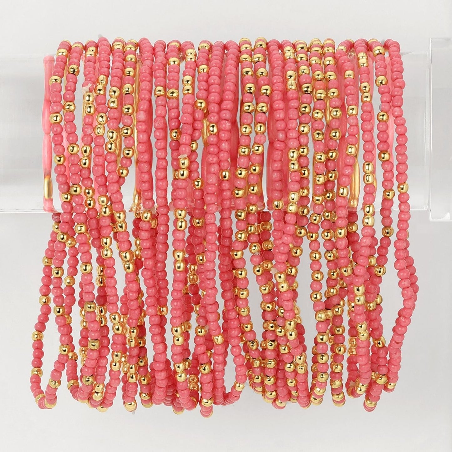 Set/24 Solid Color 2mm Seed Bead Bracelets