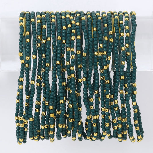 Set/24 Solid Color 2mm Seed Bead Bracelets