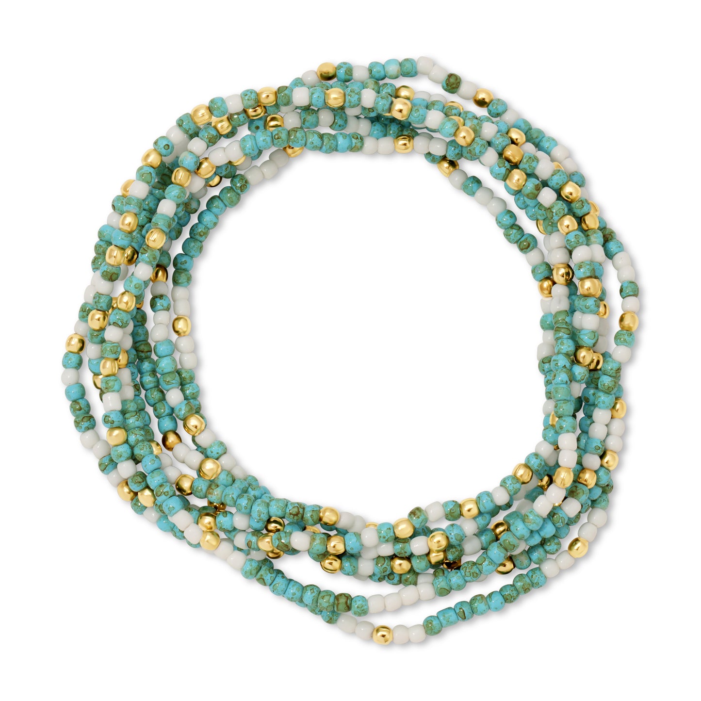 Set/24 Faux Stone Assorted 2mm Stretch Seed Bead Bracelets