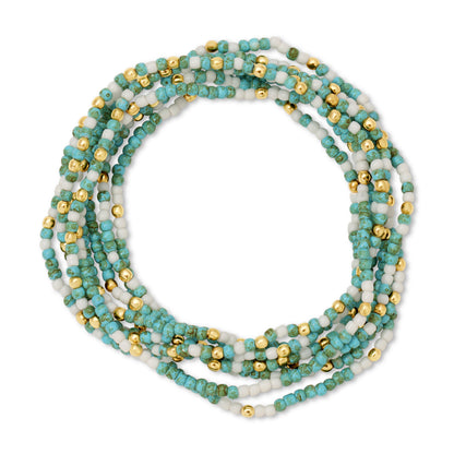 Set/24 Faux Stone Assorted 2mm Stretch Seed Bead Bracelets