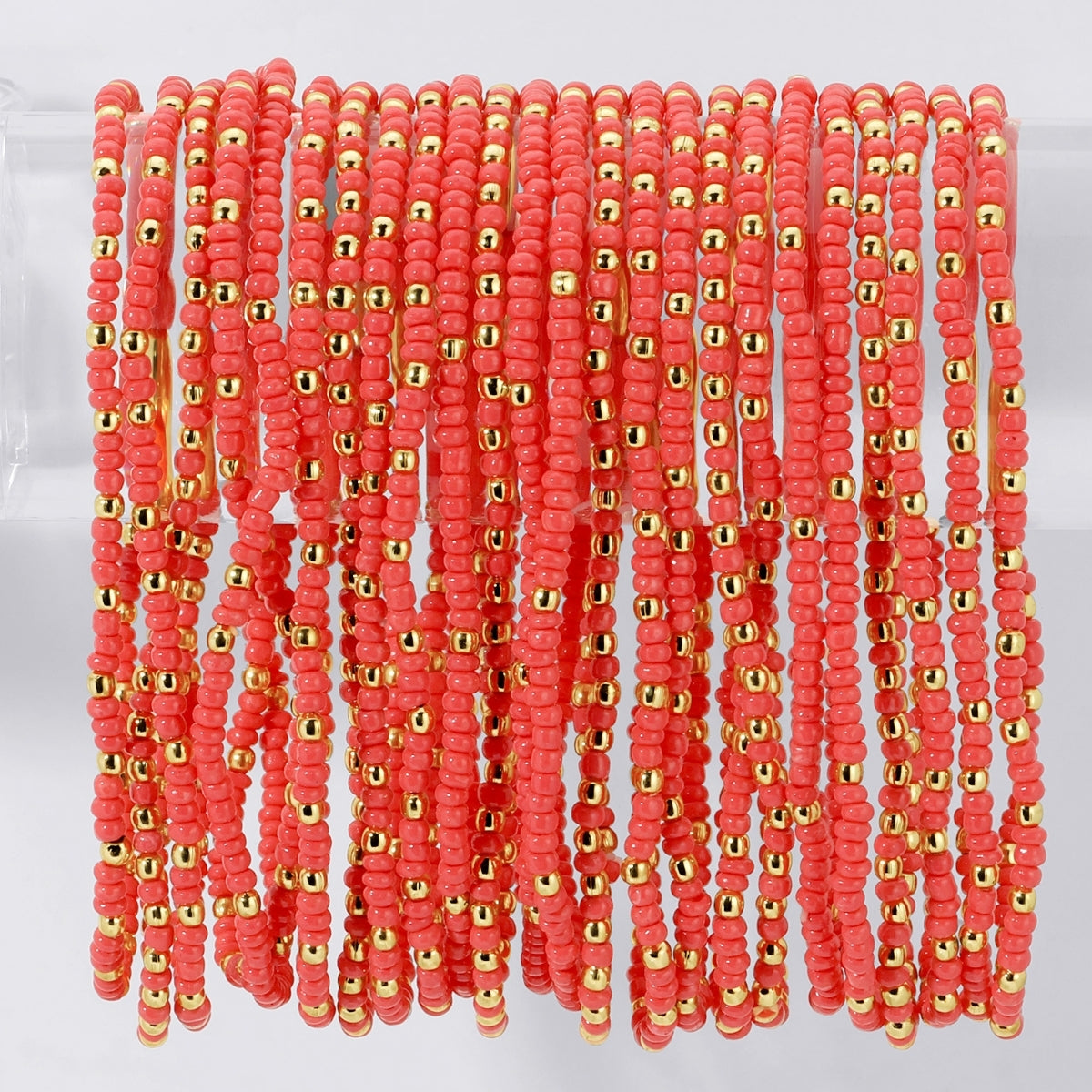 Set/24 Solid Color 2mm Seed Bead Bracelets
