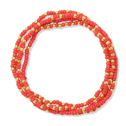 Set/24 Solid Color 2mm Seed Bead Bracelets