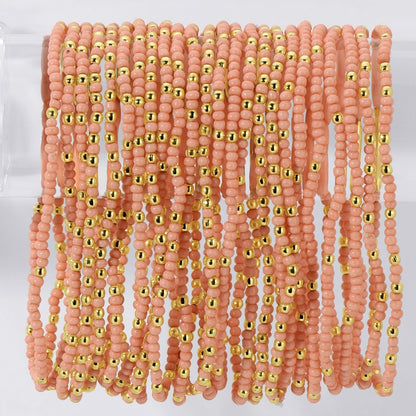 Set/24 Solid Color 2mm Seed Bead Bracelets