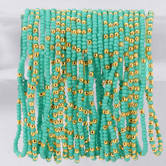 Set/24 Solid Color 2mm Seed Bead Bracelets