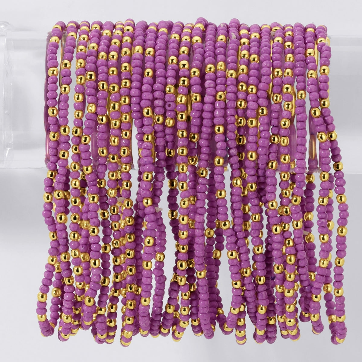 Set/24 Solid Color 2mm Seed Bead Bracelets