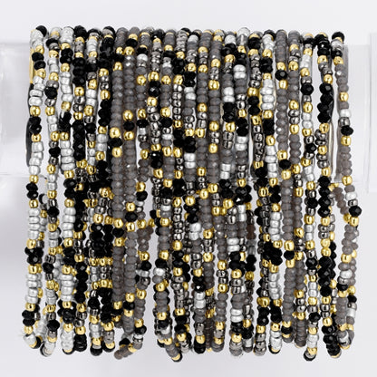 Set/24 Winter Wonderland Assorted 2mm Stretch Seed Bead Bracelets
