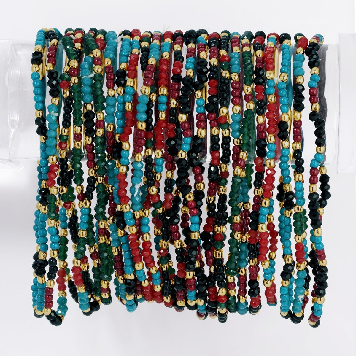 Set/24 Winter Wonderland Assorted 2mm Stretch Seed Bead Bracelets
