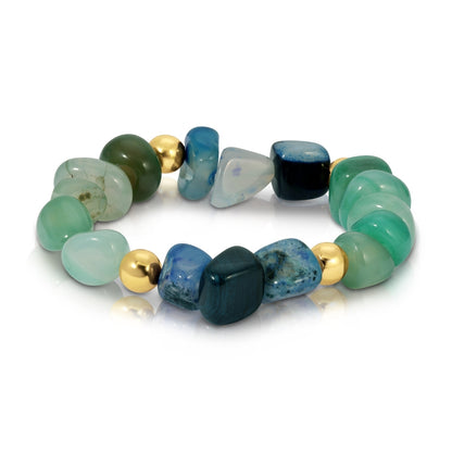 Bold Tumbled Stones Statement Bracelet