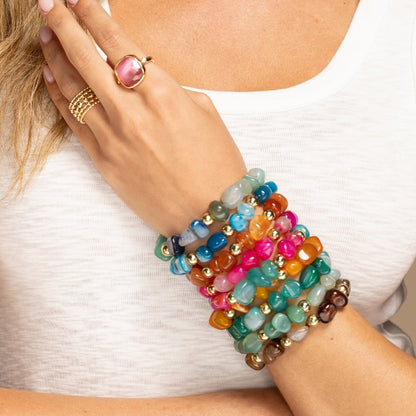 Bold Tumbled Stones Statement Bracelet