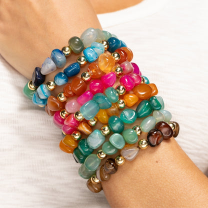 Bold Tumbled Stones Statement Bracelet