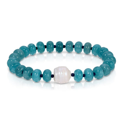 Stone Bracelet with Baroque Pearl
