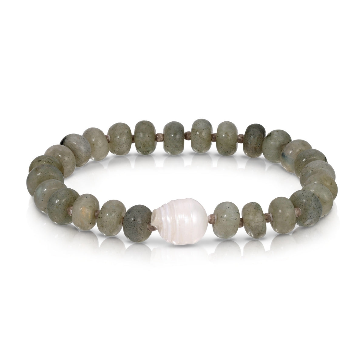 Stone Bracelet with Baroque Pearl
