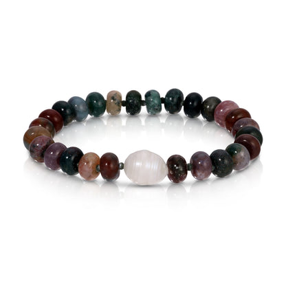 Stone Bracelet with Baroque Pearl