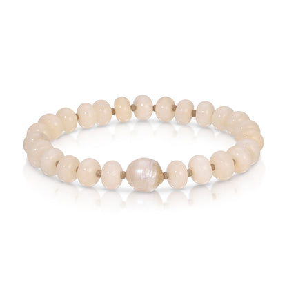 Stone Bracelet with Baroque Pearl