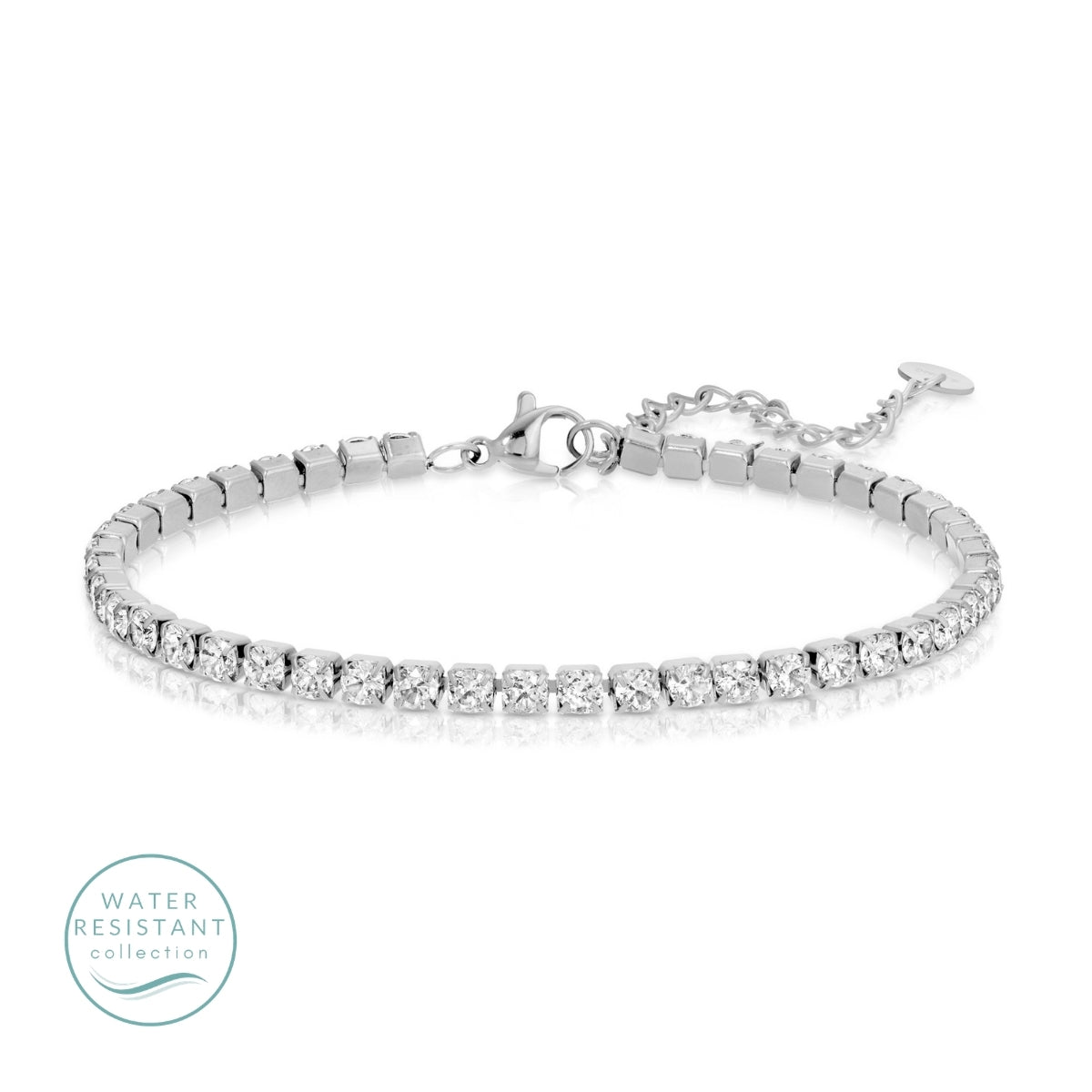 Cubic Zirconia Tennis Bracelet, Water-Resistant