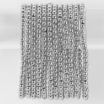 Set/12 4mm Bead Stretch Bracelets