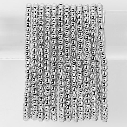 Set/12 4mm Bead Stretch Bracelets