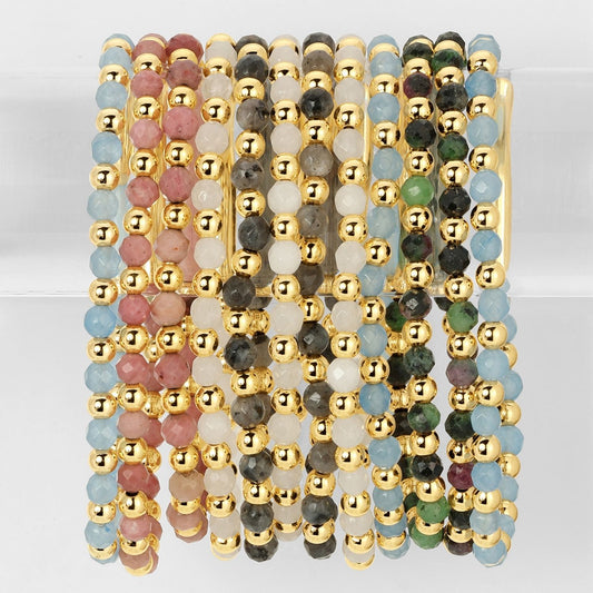 Set/12 Stretch Stone & Bead Bracelets