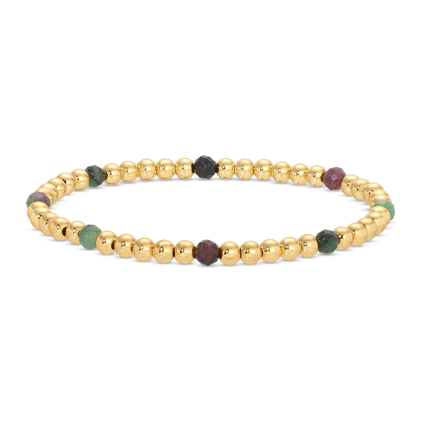 Set/12 Stretch Beaded Bracelets with stone accents