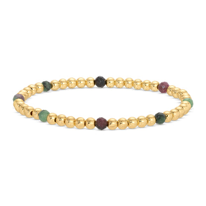 Set/12 Stretch Beaded Bracelets with stone accents