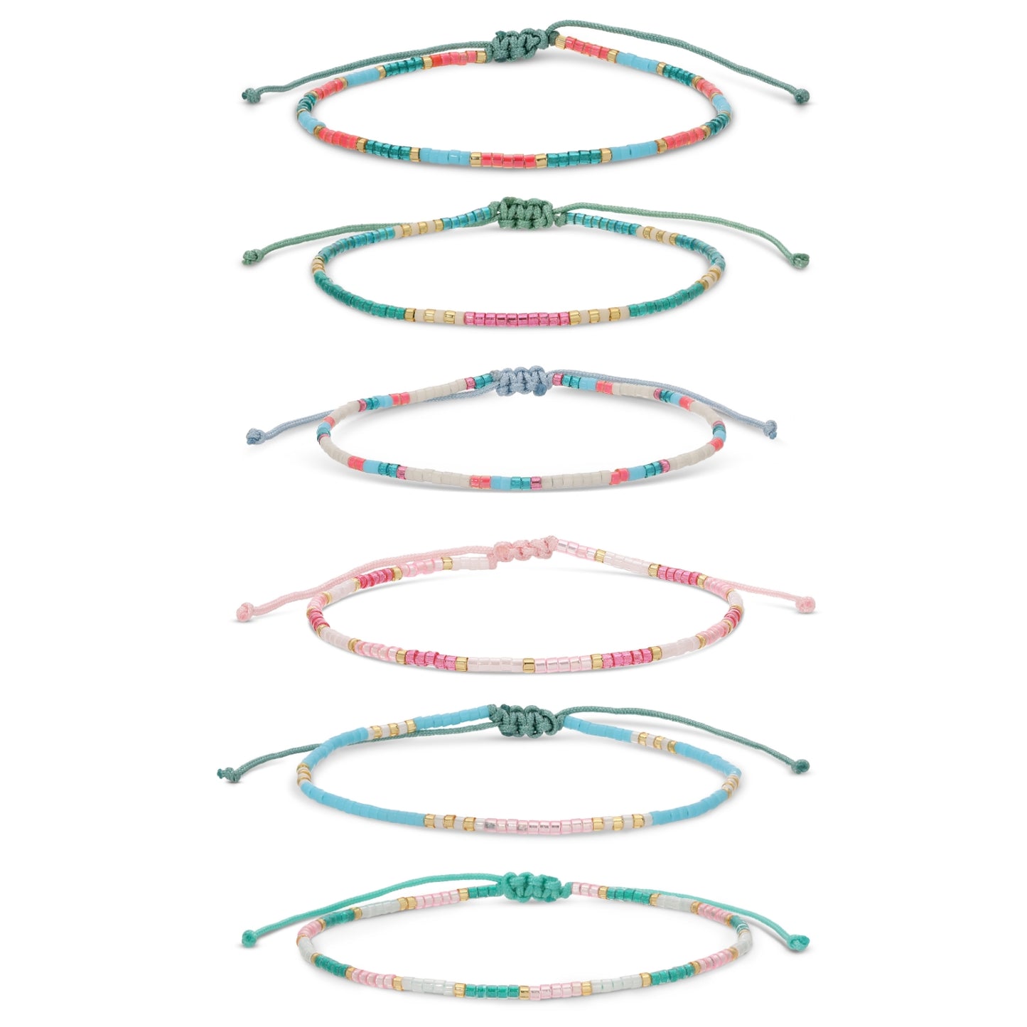 Set/12 Miyuki Delica Adjustable Bracelets