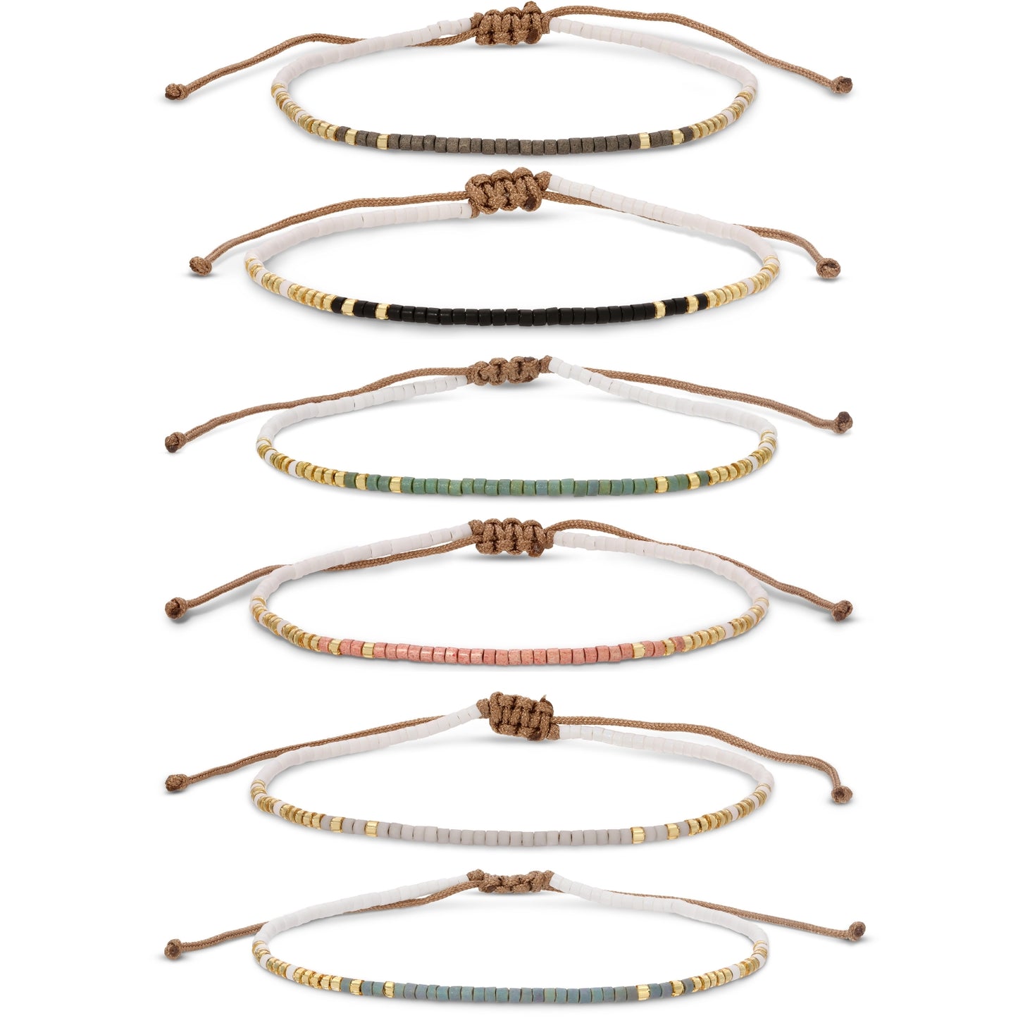 Set/12 Miyuki Delica Adjustable Bracelets