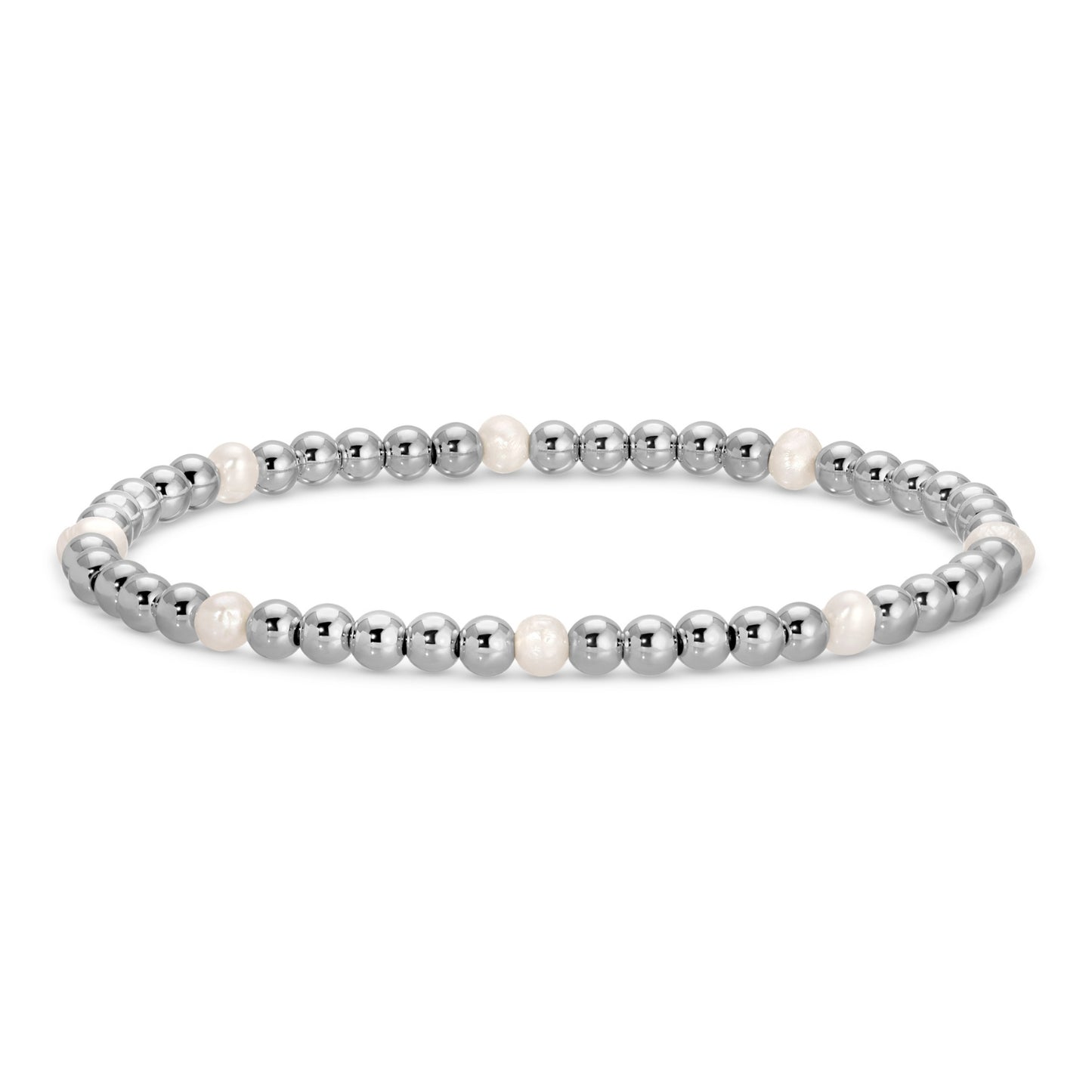 Set/12 4mm Bead & Pearl Stretch Bracelets