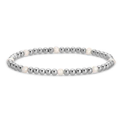Set/12 4mm Bead & Pearl Stretch Bracelets